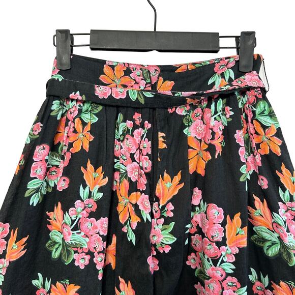 Ann Taylor Floral Print Belted Prairie Maxi Skirt Women's Sz 0 Multicolor Pleats - Picture 6 of 7